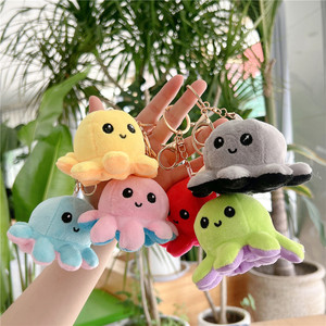 Khuyến mãi 10cm lật bạch tuộc đồ chơi sang trọng móc khóa túi trang trí vòng chìa khóa mặt dây chuyền đảo ngược Thú nhồi bông đồ chơi cho món quà - Product Image 2