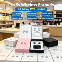 Écouteurs sans fil TWS Pro5S semi intra-auriculaires, étanches IPX5, avec indicateur LED, son stéréo HiFi, pour le sport et le gaming