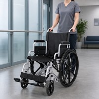 Fauteuil roulant manuel pliable en acier avec accoudoirs amovibles et repose-pieds relevables pour personnes âgées et adultes handicapés