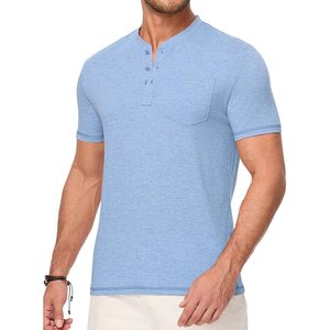 เสื้อเชิ้ตแขนสั้นผู้ชาย FOXA รุ่น Henley แบบลำลอง มีกระดุมและกระเป๋าเสื้อ ผลิตจากผ้าฝ้าย 100% ระบายอากาศได้ดี ผ้าป๊อปลิน - Product Image 1