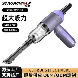 <b>Handheld</b> <b>Vacuum</b> Cleaner 0.3L Rechargeable Portable Cordless For Car Home Use Purple Gray - Product Image 2