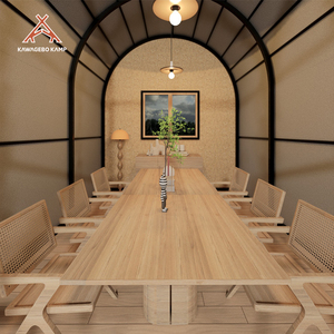 Kawagebo Kamp Outdoor Glamping Luxury Tent Waterproof Oxford Fabric with Acrylic Door on Wheel Flooring Wagon Tent for <strong>Camping</strong> - Product Image 6