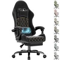 Chaise de jeu promotionnelle en gros, chaise de bureau personnalisée, chaise de jeu avec massage et soutien lombaire pour les joueurs occasionnels