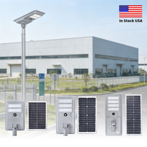 Éclairage extérieur personnalisé tout en un à économie d'énergie étanche Ip66 80W Lampes solaires de jardin Led Lampadaires solaires - Product Image 1