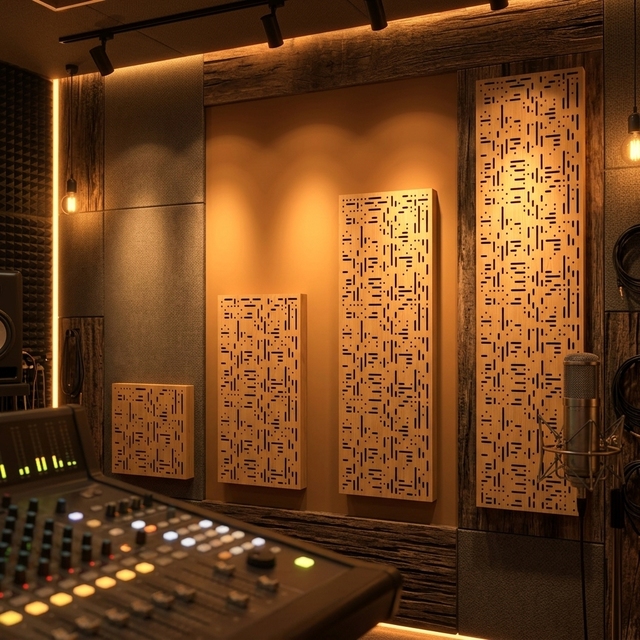 Qinsound Multi-layer Birch Wood Artistic Acoustic Board with Absorbent Core Dual Function Diffuse & Aabsorb Panel for Studio