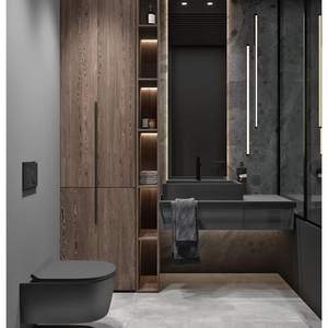 BALOM Italian Luxury Style Bathroom Cabinet Wood MDF Plywood Melamine Vanity with Smart Mirror Ready to Assemble OEM - Product Image 3