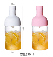 Bouteille en verre transparent avec filtre Bec en silicone Matériau en verre à haute teneur en borosilicate Pot de brassage à froid étanche