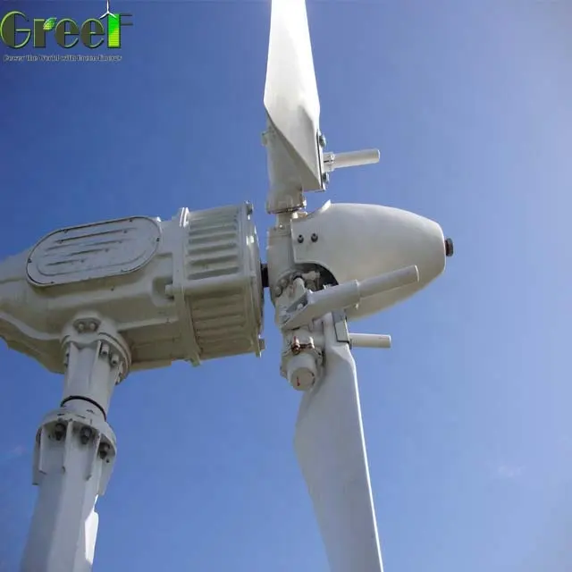 5kW low start wind speed pitch control horizontal axis wind turbine magnet generator price for home