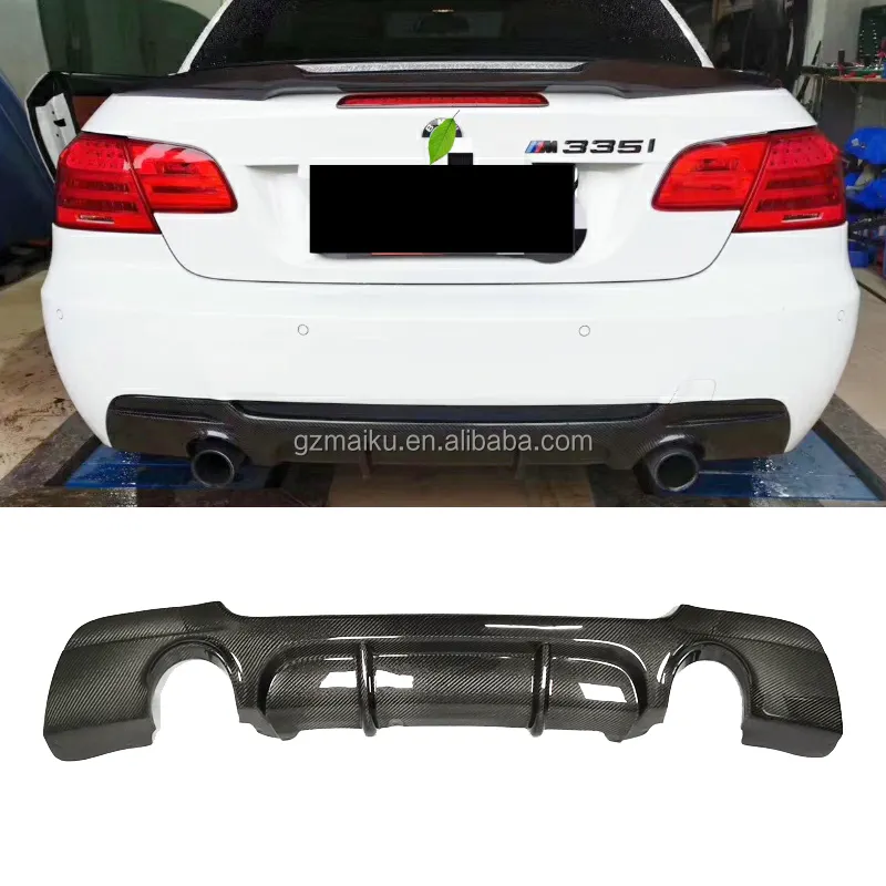 2004-2011 BMW 3 serisi E92 M3 MT M teknoloji yükseltilmiş karbon fiber arka difüzör spoiler MP arka ÖN TAMPON 4 egzoz deliği