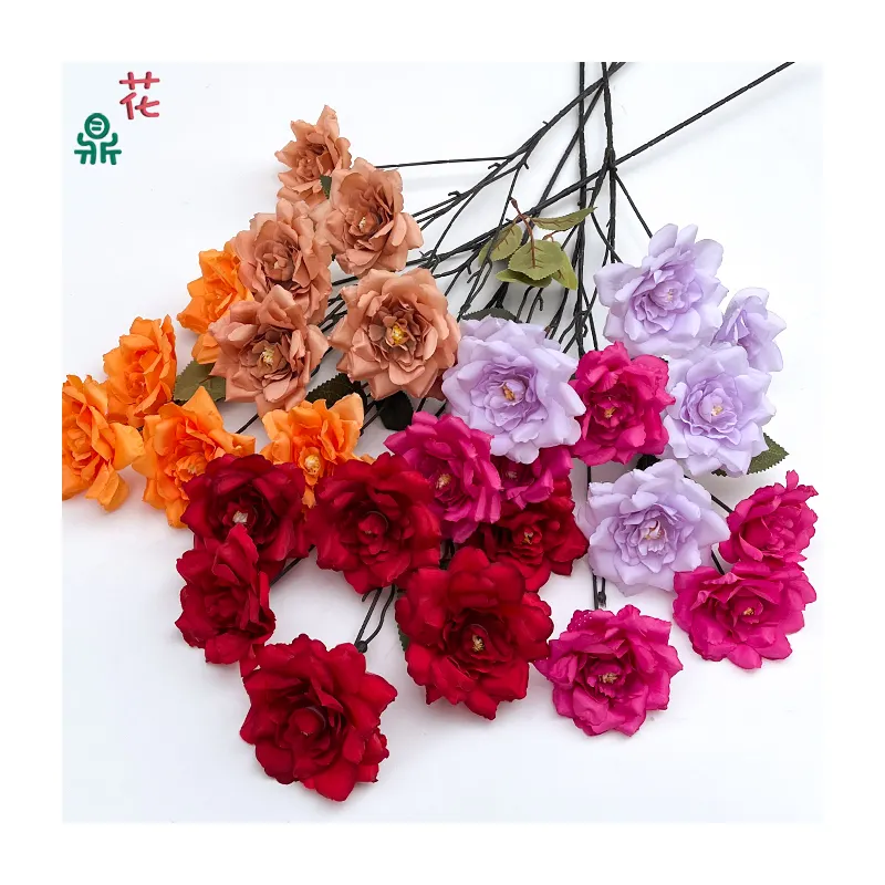 Single Branch Lychee Rose Wedding Landscape Decoration Artificial Flowers Banquet Hall Layout Silk Flowers