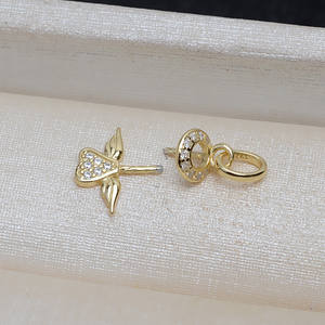 จี้เงินแท้ S925 รูปนางฟ้า สไตล์ยุโรป-อเมริกัน สำหรับผู้หญิง งานแฮนด์เมด ประดับมุก 7-10 มม. อุปกรณ์ DIY สำหรับทำเครื่องประดับ - Product Image 3