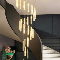 DUOMEIJU Lustre suspendu moderne de luxe PM personnalisé en cristal bulle, idéal pour escalier, salon, bureau à domicile, villa