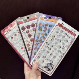 <span class=keywords><strong>Autocollants</strong></span> 3D en relief mignons en cristal, style dessin animé ancien, sur toile de chanvre, thème biologie, Pokémon et BONBO DROP - Product Image 4