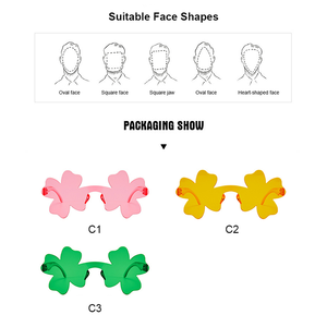 Gafas de Sol con Diseño de Trébol para el Día de San Patricio, Logotipo Personalizado, Verdes, UV400, Sin Montura, para Fiestas, Novedad, Venta al Por Mayor - Product Image 3