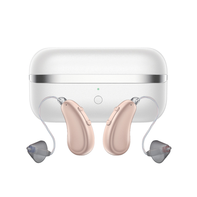 Portable Rechargeable App Control Smart Digital Blue Tooth Hear improve in Earphone for Elder Man
