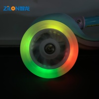 Roues de patins à roulettes LED à changement de couleur sur mesure, en PU et alliage, pour trottinettes, draisennes et patins à roulettes, service OEM
