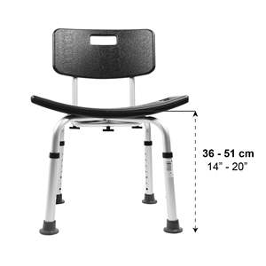 PEPE P30003 Adjustable <b>Shower</b> <b>Chair</b> for Seniors with Backrest - Product Image 4