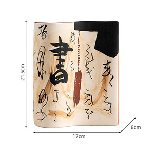 Vase à fleurs séchées en forme de livre personnalisé en gros, décoration de table en céramique moderne pour hôtels et bureaux, pour la décoration de mariages - Product Image 1