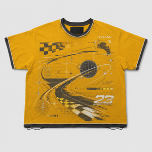 เสื้อยืดสั่งทำพิเศษ 300gsm ผ้าฝ้าย 100% สีซันเฟด ลายกราฟิกประดับคริสตัล ทรงบ็อกซี่ฟิต หนานุ่ม สไตล์สตรีทแวร์ - Product Image 1
