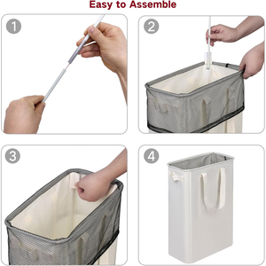 Cesto de Ropa Sucia Plegable de Tela CF, Cesto de Lavandería Delgado con Asas para Baño o Lavadero - Product Image 5