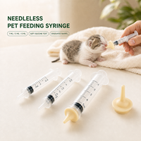 Seringue d'alimentation pour animaux de compagnie avec tétine en silicone pour chaton et chiot nouveau-né, distributeur de lait, médicaments et eau pour petits animaux