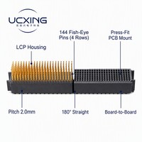 Conector Macho BTB de Alta Densidad de Aleación de Cobre de 144 Pines y 180 Grados, Tipo Ojo de Pez, de 2 mm, 12 V, 1.5 A, para Sistema de PCB de Servidor de Alta Velocidad