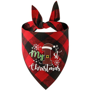 Venta al por mayor: Nuevo estilo, superventas, babero triangular personalizable de tela escocesa navideña para <span class=keywords><strong>mascotas</strong></span> (perros y gatos) - Product Image 5