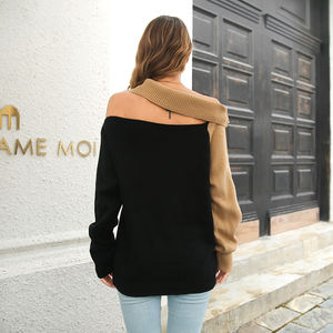 <span class=keywords><strong>Pull</strong></span> ample d'automne et d'hiver manches longues épaules nues <span class=keywords><strong>col</strong></span> <span class=keywords><strong>bateau</strong></span> <span class=keywords><strong>pull</strong></span> <span class=keywords><strong>femme</strong></span> - Product Image 3