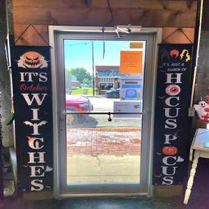 Creative <span class=keywords><strong>serie</strong></span> di Halloween magico Horror strega con pipistrello di zucca distico tenda porta e bandiera di festa decorazioni murali - Product Image 4