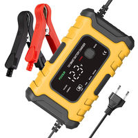 Chargeur de batterie de voiture FOXSUR 12V 6A, chargeur de moto, chargeur de batterie intelligent automatique complet avec réparation