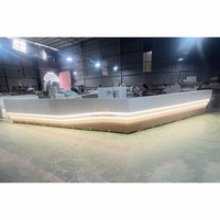 Nouvelle conception, matériau épais, gain de place, comptoir avant, surface résistante à l'usure, bureau de réception pour magasin de détail