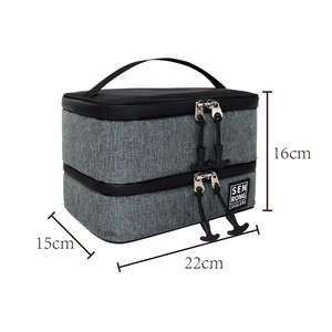 Sen Rong <b>Insulated</b> Cooler Bag Gray Neoprene Zipper Closure Handle <b>Lunch</b> <b>Box</b> Keep Cold Food Storage - Product Image 4