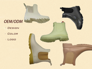 2024 <span class=keywords><strong>pas</strong></span> <span class=keywords><strong>cher</strong></span> en gros classique solide bande élastique femmes léger imperméable mode cheville chaussures de pluie PVC <span class=keywords><strong>chelsea</strong></span> bottes de pluie - Product Image 6
