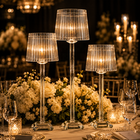 Centre de table de mariage de luxe en cristal, grand chandelier en verre pour décoration de table, événements et fêtes, accessoires transparents