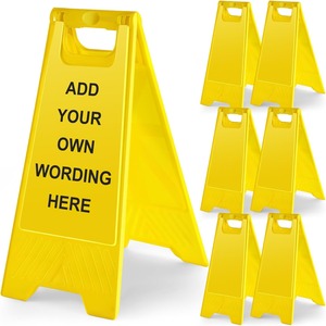 Cartello di Avvertimento Giallo Resistente - Segnale di Attenzione con Supporto a Cavalletto per Interni/Esterni - Product Image 2