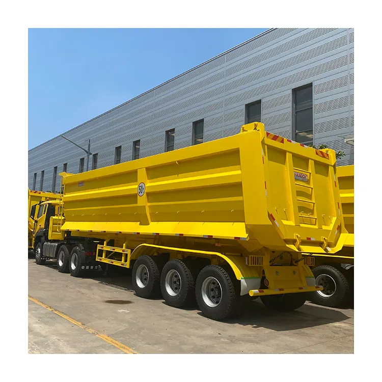 High Quality 50 Cubic 80 Ton 3 Axles Transport Coal Sand Tractor Truck Trailer Rear Dump Semi Trailer