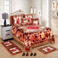 Ensemble de couverture douce Offre Spéciale de luxe 10 pièces ensemble de literie chaud 12 pièces pour l'hiver drap de lit moelleux en stock roi flanelle Raschel