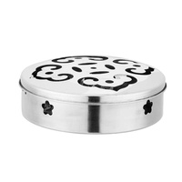 Plateau rond en acier inoxydable pour spirale anti-moustiques, porte-encens, couvercle de sécurité, plaque anti-moustiques, encens répulsif, intérieur et extérieur