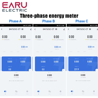 Compteur d'énergie bidirectionnel triphasé Tuya WiFi ZigBee, moniteur 3*110/190V ou 230/400VAC, transformateur de type séparé 3 pièces EA7321C-BI