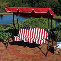 Balançoire de jardin 3 places de luxe moderne pour adultes, chaises d'extérieur, patio, plage, hamac en métal, chaise balançoire avec auvent