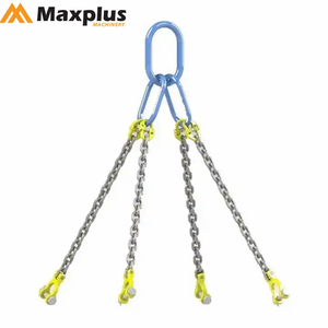 Eslingas de elevación de cadena de acero soldadas galvanizadas en caliente de 4 patas, grado 100, con función de transporte ajustable, eslinga de cadena de elevación G80 G100 - Product Image 1
