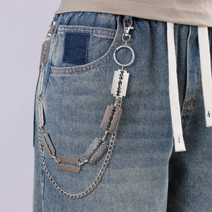 Chaîne de pantalon à double couche en métal, style punk, en alliage de zinc, pour un usage quotidien - Product Image 1