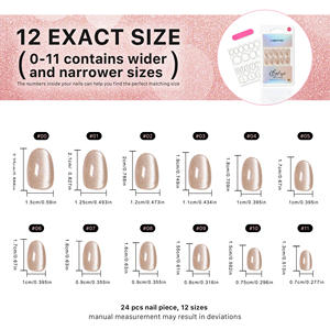 AIERFEI <span class=keywords><strong>Faux</strong></span> <span class=keywords><strong>Ongles</strong></span> Ovale Effet Œil de Chat à Presser Couleur <span class=keywords><strong>Beige</strong></span> Nude Chaud 24 Pièces Haute Qualité Finition Caméléon Œil de Chat Vente Directe Usine - Product Image 3