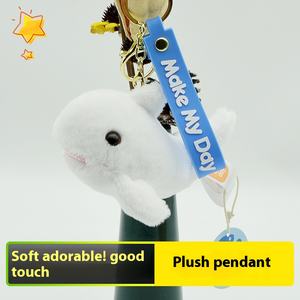 Venta al por mayor de llavero de ballena asesina de cuatro pulgadas personalizable ODM llave colgante lindo pequeño juguete de peluche hecho tela de algodón lavado PP algodón - Product Image 5