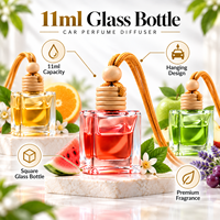 Diffuseur de parfum pour voiture 11 ml, flacon en verre suspendu, parfum fruité, pour l'intérieur de la voiture