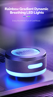 Haut-parleur à conduction osseuse compact et portable en aluminium V5.1 avec lumières RGB dynamiques, support de microphone sans fil - pour une utilisation en extérieur et en intérieur