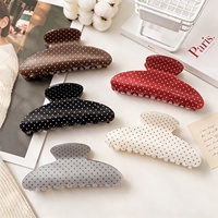 Nouvel Arrivage Pince à Cheveux Grande Taille Style Coréen Doux Classique à Pois avec Logo Personnalisé pour Chignons Arrière de Tête pour Femme