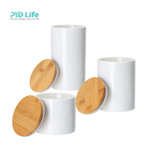 PYD Life 2023 Nuovo <span class=keywords><strong>Set</strong></span> Personalizzato di <span class=keywords><strong>Barattoli</strong></span> in Ceramica per Alimenti da 16oz 25oz 30oz con Coperchio in Legno di Bambù per Sublimazione - Product Image 5
