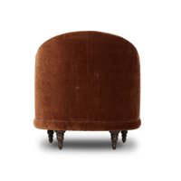 Fauteuil individuel moderne de luxe en velours marron rouille, capitonné, design, pour salon, hall d'hôtel, club, mobilier de salon
