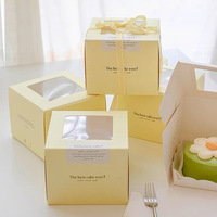 Boîtes à gâteaux pliables colorées de 6 à 8 pouces avec lien en corde pour desserts et emballage de gâteaux